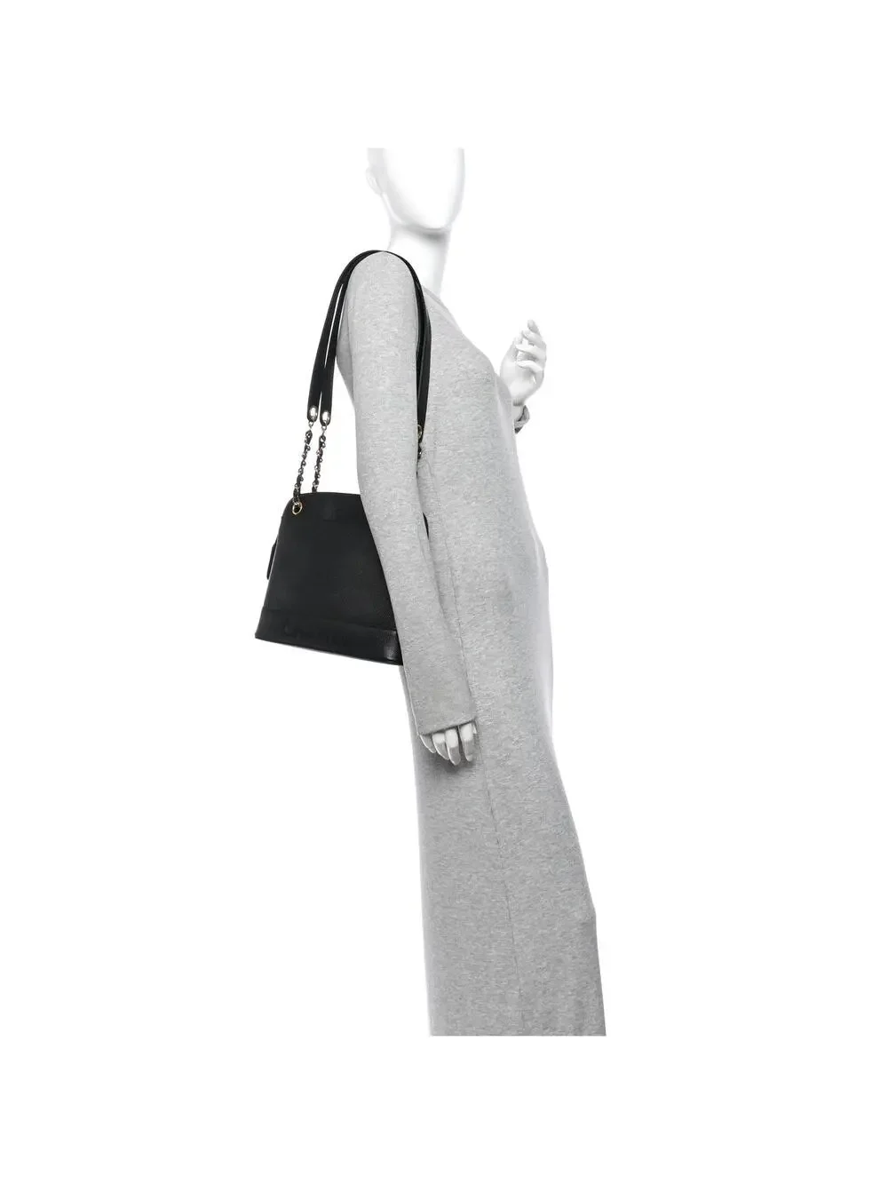Chanel Caviar Cc Shoulder Bag Black #332398C14B